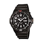 Casio Men's MRW200H-1BV Black Resin Dive Watch (Black) $21.90
