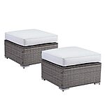 Wisteria Lane 2-Piece Patio Outdoor Ottomans All-Weather Patio Furniture (Grey) $60 + Free Shipping