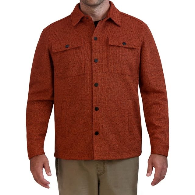 George Men's Knit Fleece Shirt Jacket w/ Chest Pockets (Scorched Orange) $7.84 + Free S&H w/ Walmart+ or $35+
