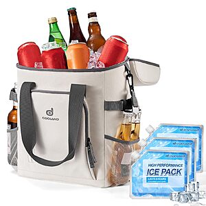 Odoland Cooler Backpack for Camping - 30 Cans Insulated Leakproof Waterproof Lunch with Ice Pack for Beach, Picnic, Travel, Outdoor, - $16.49
