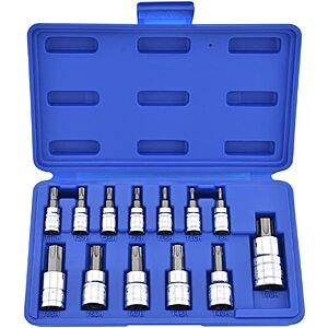 13-Pc Neiko Tamper Proof Torx Bit S2 Steel Socket Set