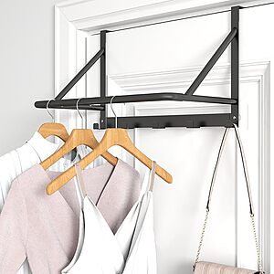 CHJgroup Over The Door Metal Clothes Hanger w/ 5 Hooks