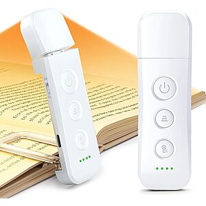 12-LED Glocusent Rechargeable Book Light w/ 5 Color Temps & 5 Brightness Levels