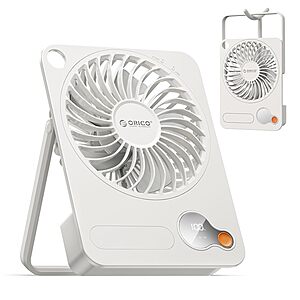 ORICO Portable Rechargeable Desk Travel Fan w/ 2-In-1 Design