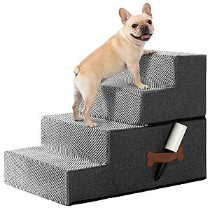 Yuwenus Non-Slip Pet Stairs for Dogs & Cats: 18" 4-Step $25.70 & More