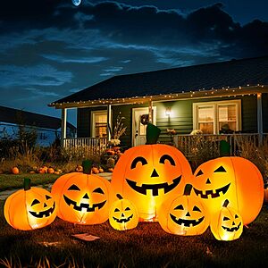 7.5' Gigalumi Halloween Inflatable Pumpkin Yard Decoration w/ LED Lights $21.60 + Free S&H