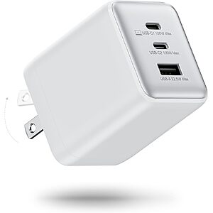 100W 3-Port wegear Foldable GaN Wall Charger w/ 2x USB-C & 1x USB-A $16 + Free S&H