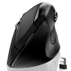 Memzuoix Large Ergonomic Vertical Wireless Mouse (black or pink)