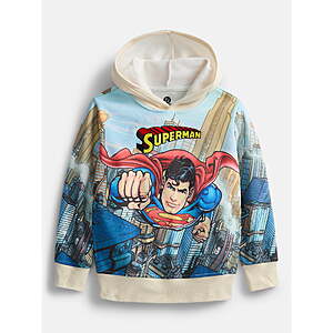 Superman Boys Sublimated Embroidered Logo Hoodie
