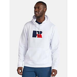Russell Athletic Men's Pullover Hoodie w/ Flocked Chenille Logo Patch from