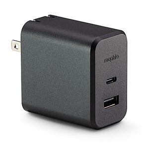 Mophie Sale: GaN Up to 60W Dual-Port USB-C Wall Charger (Black) $18.50 & More