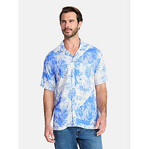 Bluey Men's Graphic Short-Sleeve Button-Up Shirt (Egret or Ice Blue)