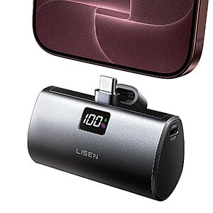 6800mAh 22.5W Lisen USB-C Capsule Mini Portable Charger