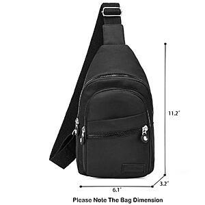 Banelu Small Crossbody Sling Bag (Black)