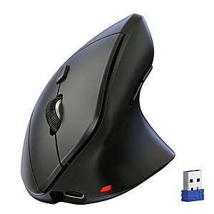 Tecknet Rechargeable Wireless Vertical Ergonomic Mouse w/ 2.4G & Dual Bluetooth