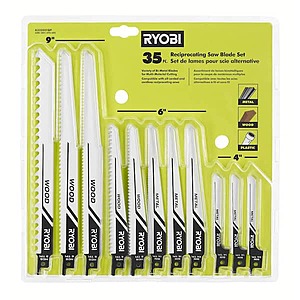 35-Pc RYOBI Multi-Purpose Reciprocating Saw Blade Set $15 + Free S&H