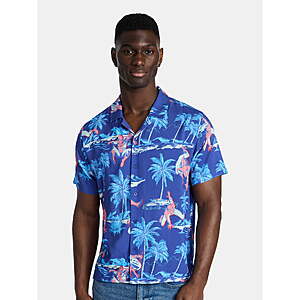 Marvel Spider-Man Tropic Spider Graphic Button-Up Shirt (Select Sizes)