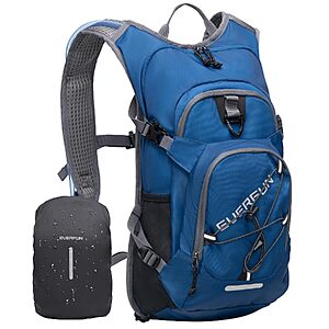 18L Everfun Hydration Backpack w/ 2L Water Bladder& Rain Cover (Blue or Orange)