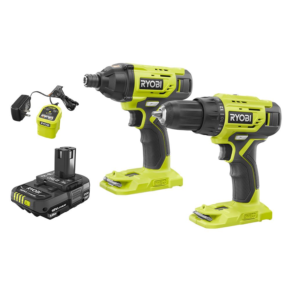 RYOBI 18V 1/2" Drill + 1/4" Impact Driver Combo w/ Battery + Charger $35 + $15s/h (Factory Blemished)