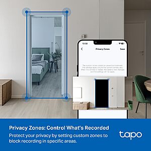 Tapo 2K Indoor/Outdoor Wi-Fi Wired Motion Security Camera $20