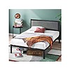Zinus Korey Metal Platform Bed Frame w/ Upholstered Headboard (Black, King) $76.99 + Free Shipping w/ Prime