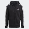 adidas Men's Essentials French Terry 3-Stripes Full-Zip Hoodie (Black/White) $13.60 + Free Shipping