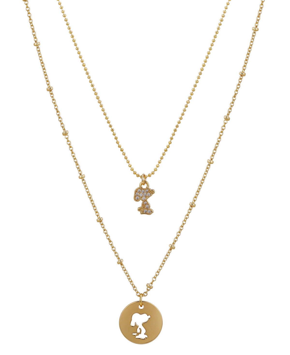 Unwritten Peanuts Jewelry: 2-Pc 16" Snoopy Cubic Zirconia Necklace Set $15, 8-1/4" Adjustable Bangle Bracelet w/ Silver Plated Charms $16.50 & More + Free Shipping on $25+