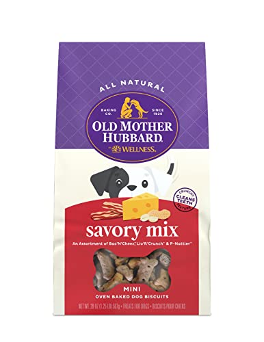 20-Oz Old Mother Hubbard by Wellness Natural Oven-Baked Biscuit Dog Treats (Savory Mix, Mini Size) $3.55 w/ S&S + Free Shipping w/ Prime or on $25+