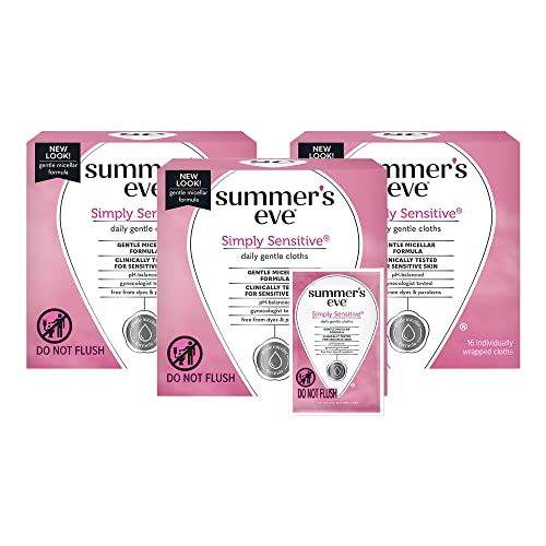 3-Pack 16-Count Summer's Eve Daily Gentle pH Balanced Feminine Wipes (Simply Sensitive) $3.85 ($1.29/pack) w/ S&S + Free Shipping w/ Prime or on $25+