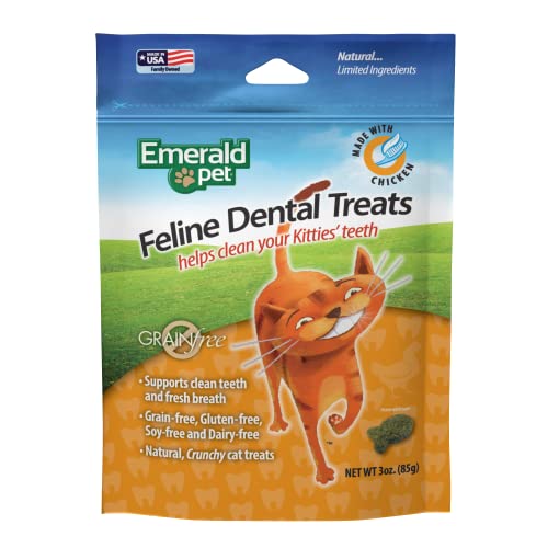 3-Oz Emerald Pet Feline Grain-Free Crunchy Dental Treats (Chicken) $2.55 + Free Shipping w/ Prime or on $25+