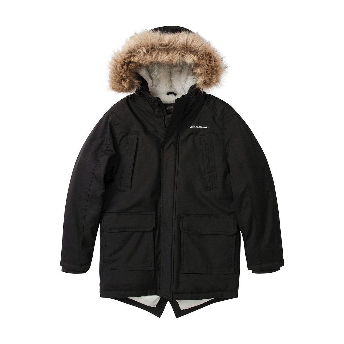 Eddie Bauer Boys' Superior Parka Jacket w/ Removable Hood (Black Onyx