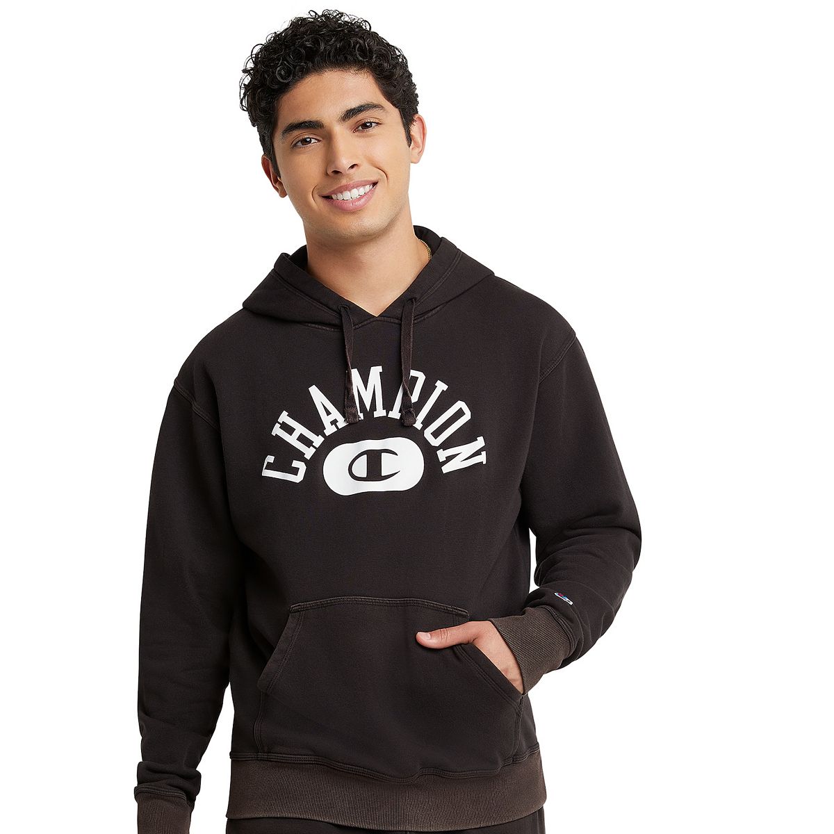 Champion men's vintage dye fleece pullover hoodie clearance