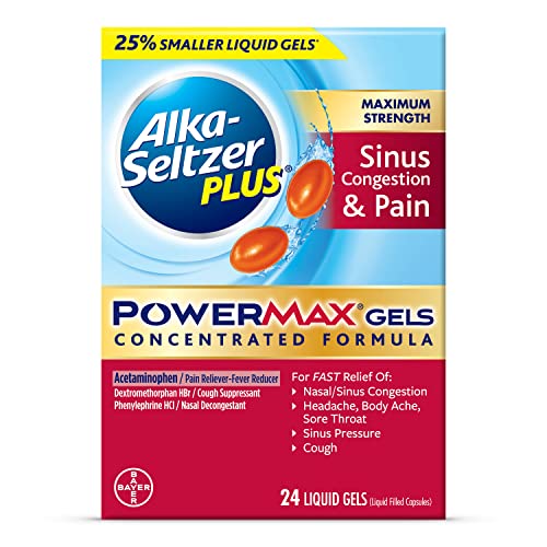 24-Count Alka-Seltzer Plus Sinus Congestion & Pain Relief PowerMax Liquid Gel Capsules Cold Medicine $5.60 ($0.23 each) w/ S&S + Free Shipping w/ Prime or on $25+