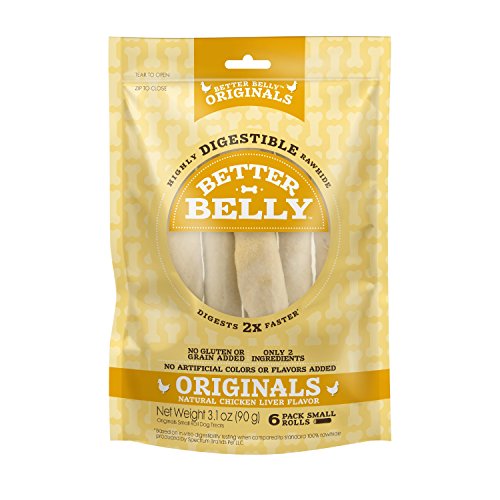 6-Ct Better Belly Originals Small Dog Rawhide Chew Rolls (Chicken Liver) $2.55 ($0.40 each) + Free Shipping w/ Prime or on $25+