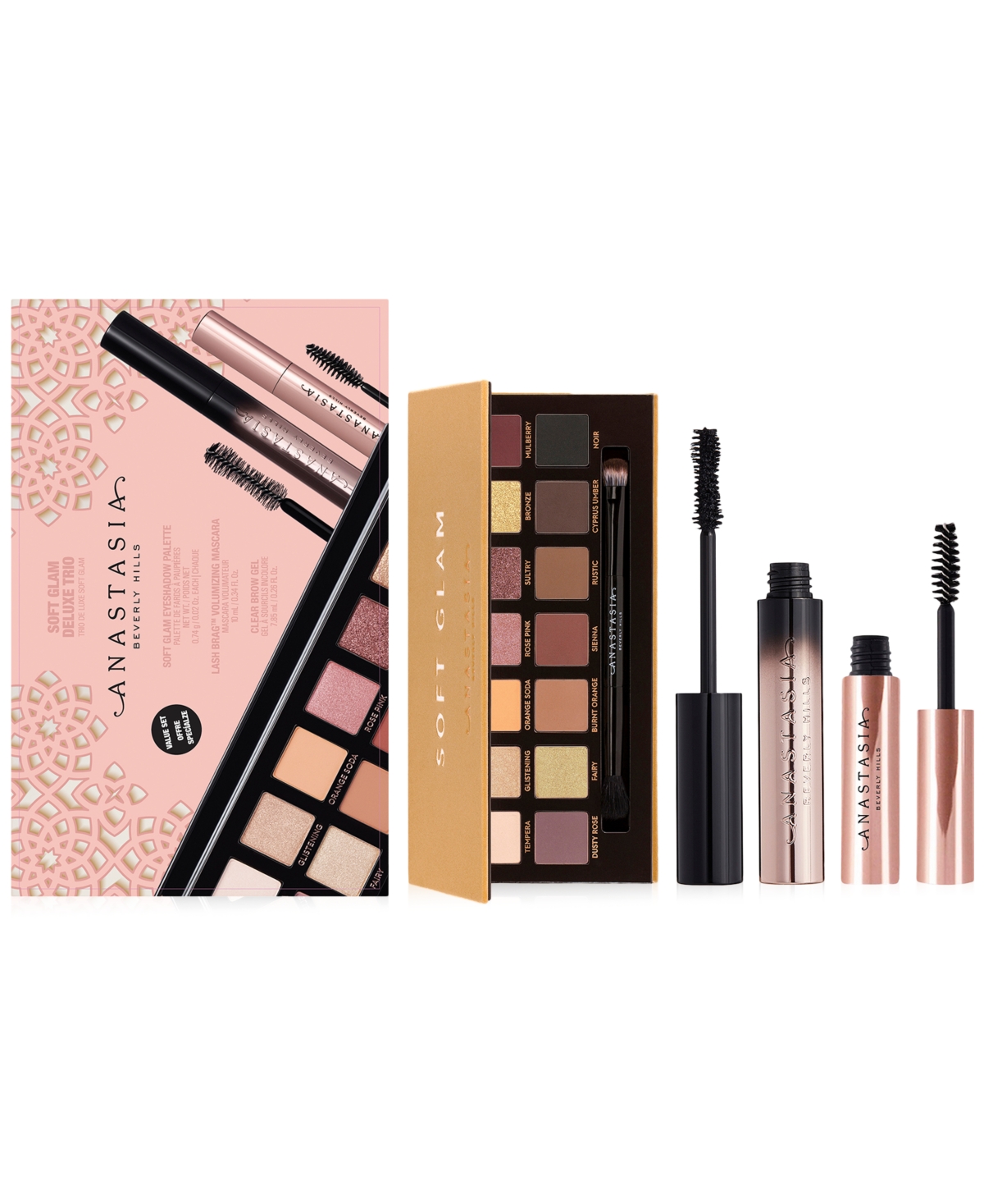 3-Pc Anastasia Beverly Hills Soft Glam Deluxe Set (Eyeshadow Palette, Mascara, Brow Gel) $32.50 + Free Shipping