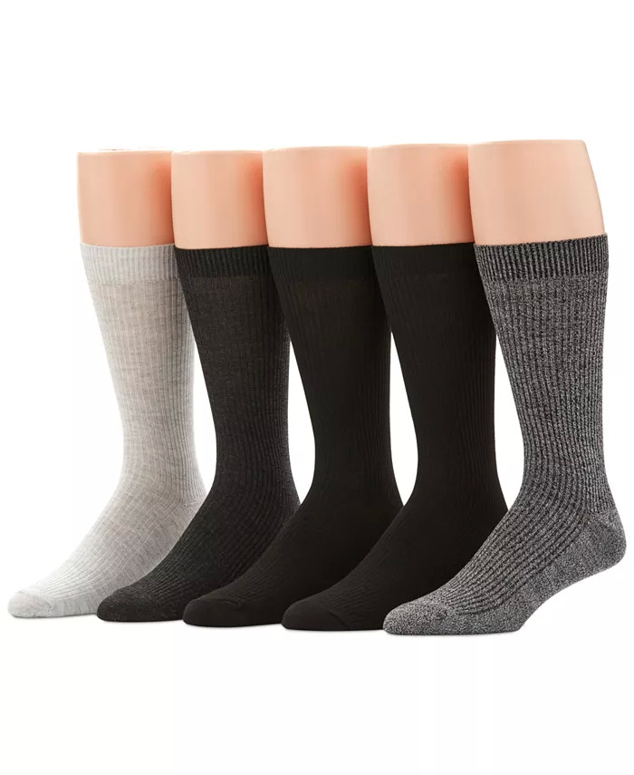 5-Pair Perry Ellis Portfolio Men's Ribbed Crew Socks (Various, One Size) $9.95 ($2/pair) + Free Store Pickup at Macy's or FS on $25+