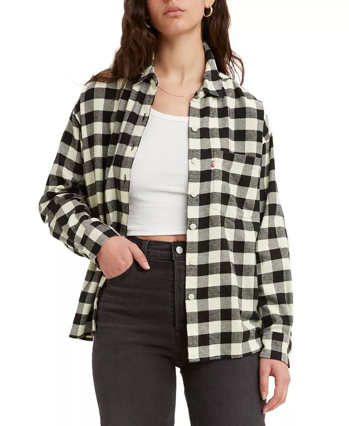Levi's Women's Davy Cotton Flannel Shirt (2 Colors) $20 + Free Store Pickup at Macy's or FS on $25+