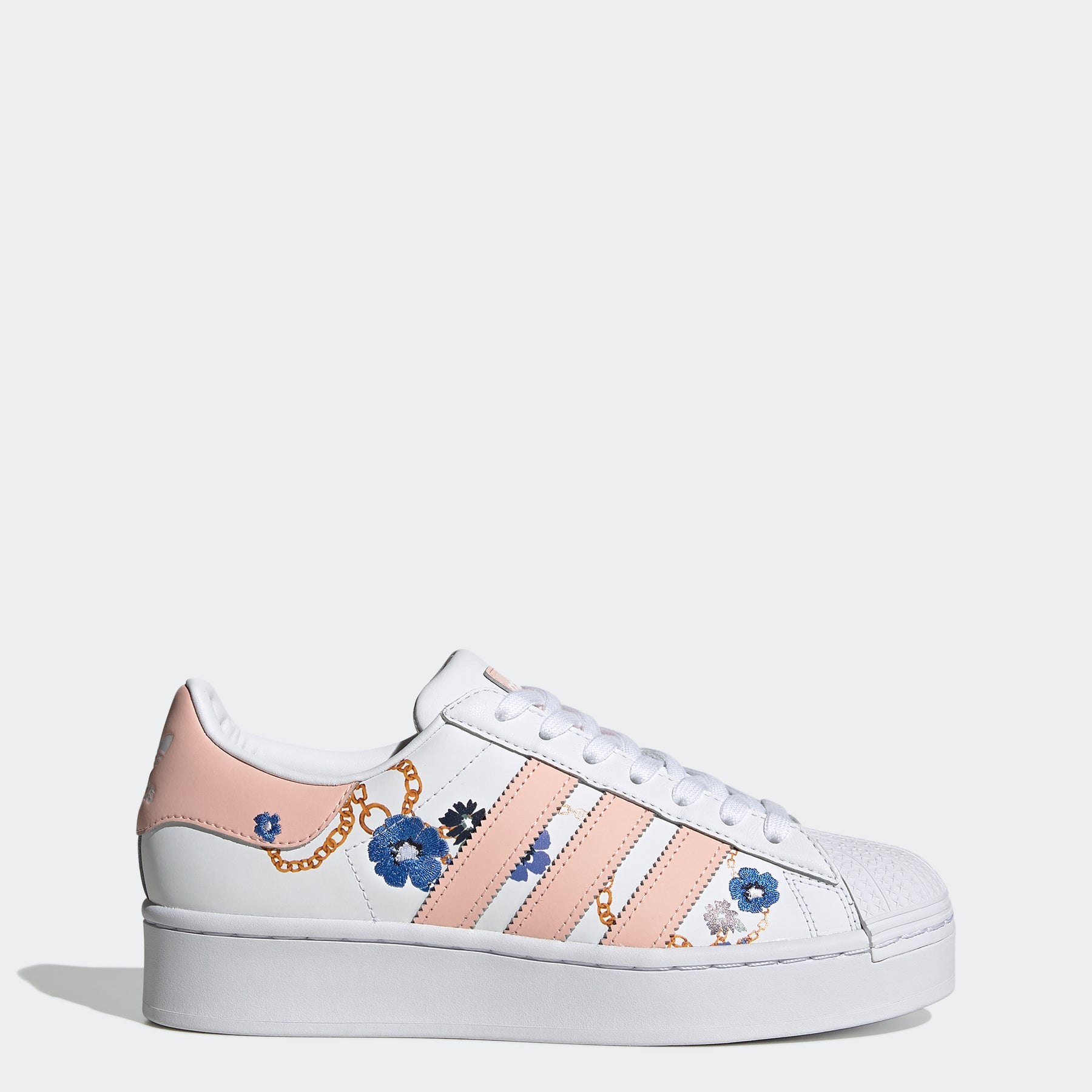 adidas Women's Superstar Bold Shoes (Cloud White/Vapour Pink/Yellow) $43.20 + Free Shipping