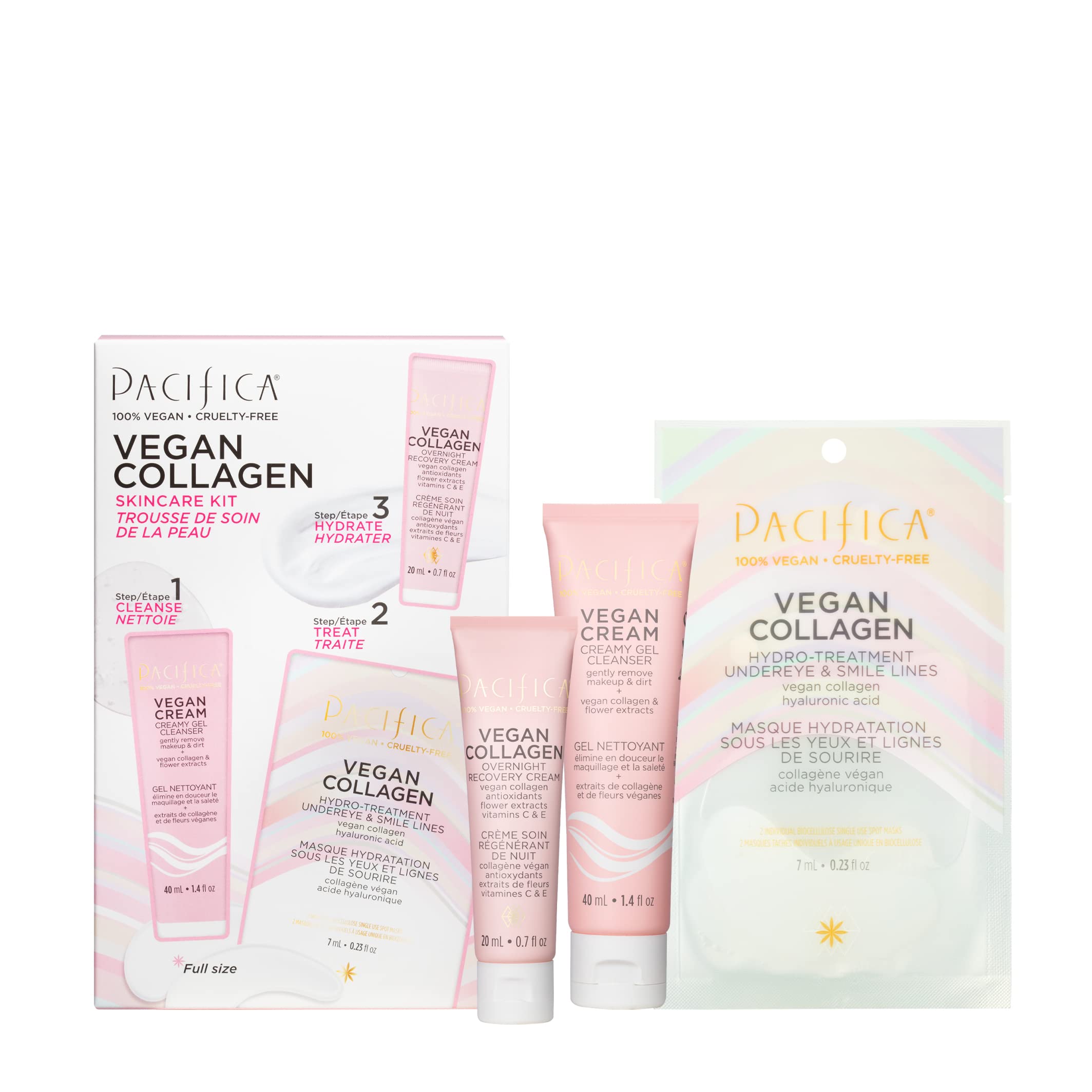 3-Pc Pacifica Beauty Vegan Collagen Skin Care Gift Set (1.4-Oz Gel Cleanser, 0.7-Oz Overnight Recovery Cream & More) $9.50 w/ S&S + Free Shipping w/ Prime or on $25+