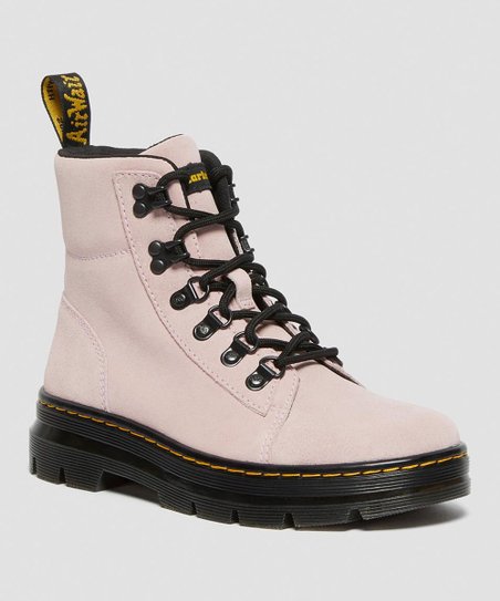 Dr. Marten Women’s Combat-Style Suede Boots (Pink Combs) $69 Shipped