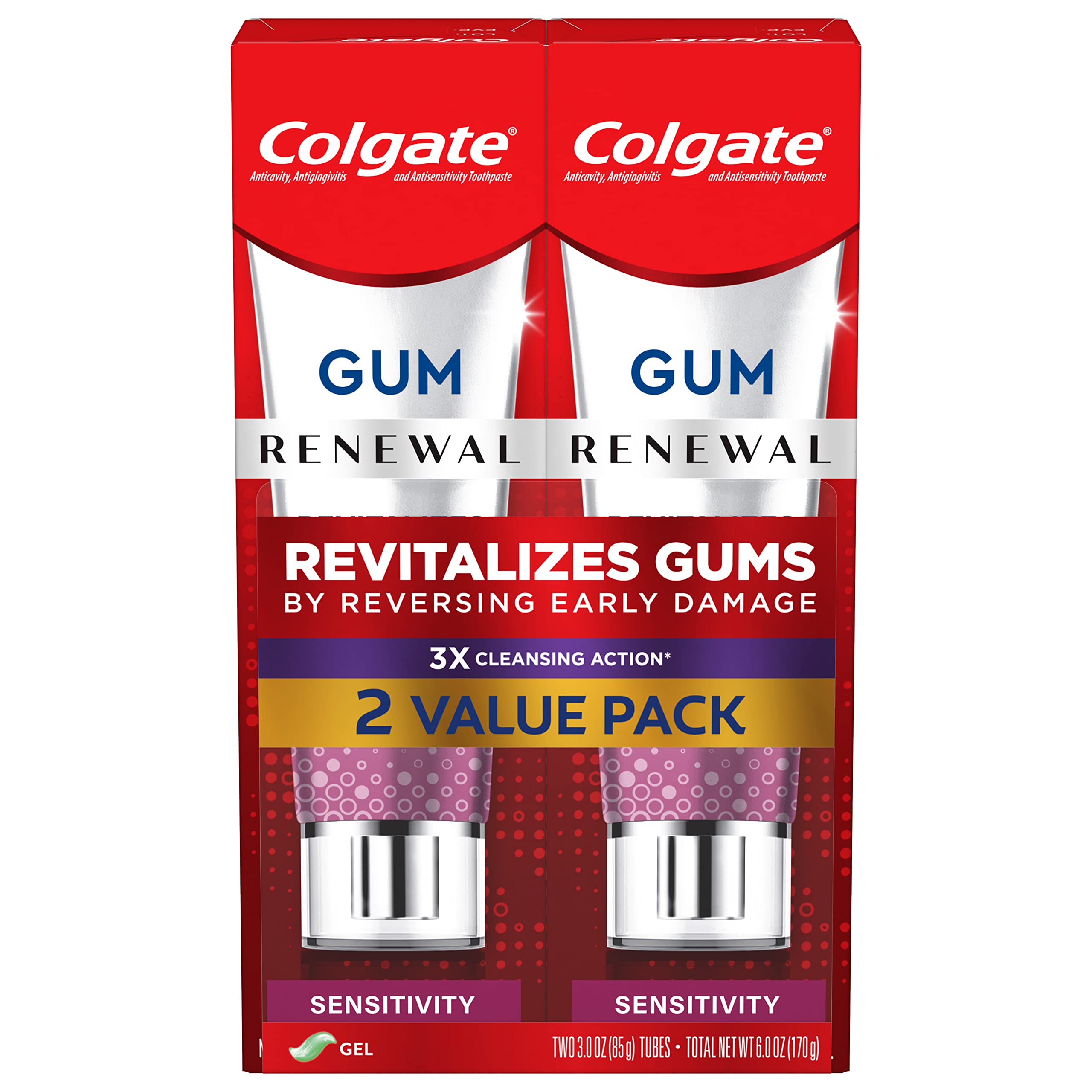 2-Pc 3-Oz Colgate Renewal Sensitive Gum Toothpaste Gel (Mint) $6.95 ($3.45 each) w/ S&S + Free Shipping w/ Prime or on $25+
