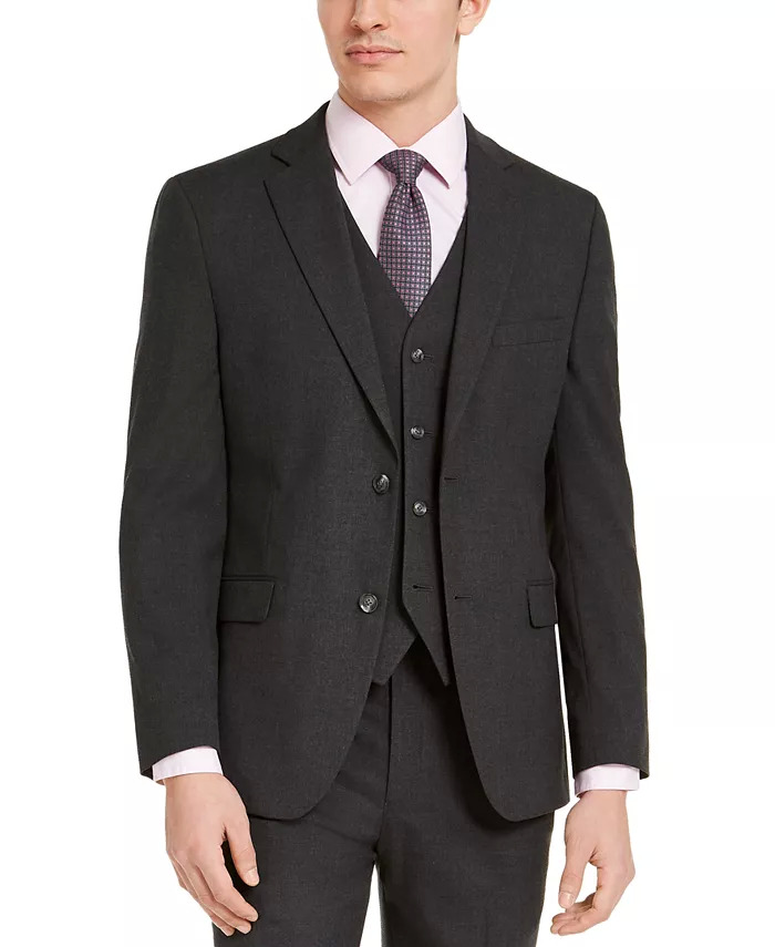 Alfani Mens Slim Fit Stretch Solid Suit Jacket Blue Size 43 main image 0