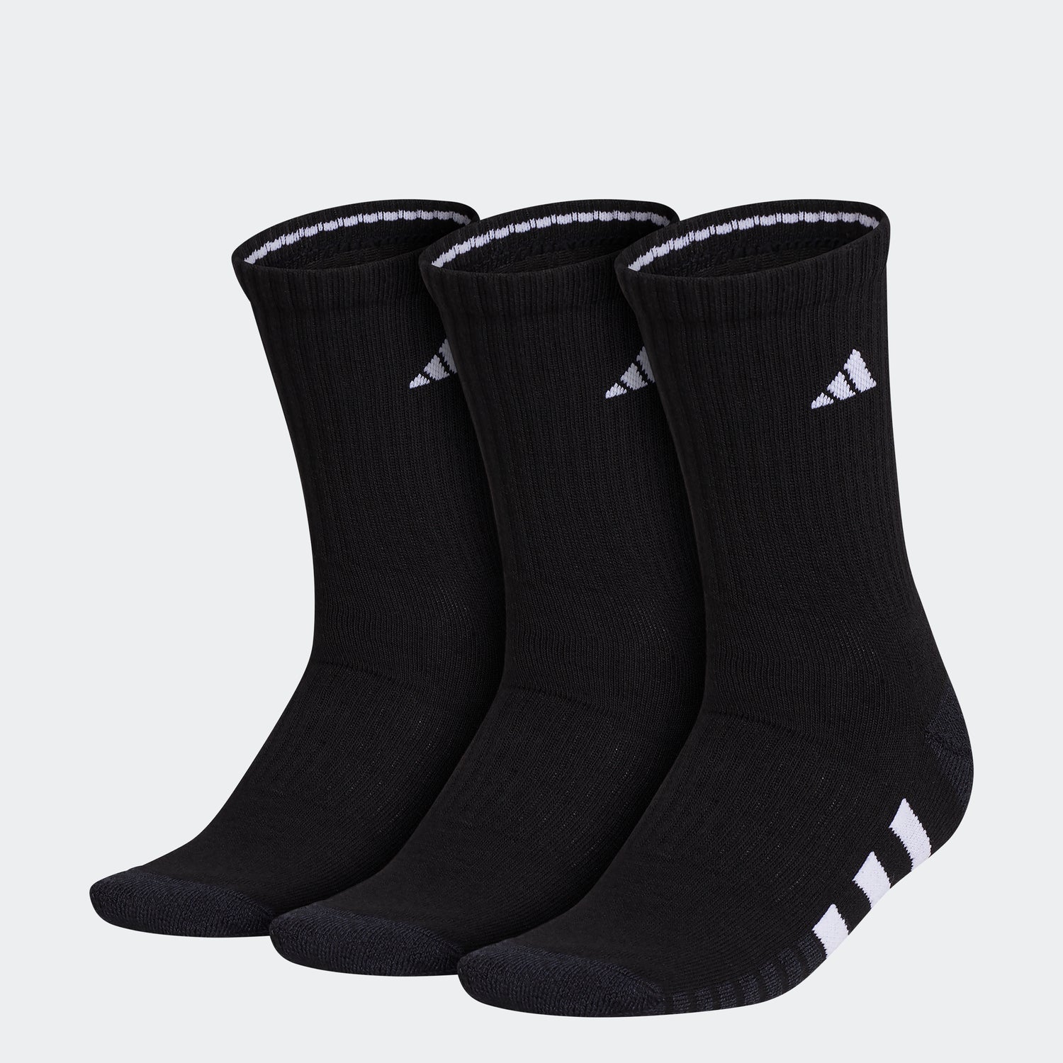 3Pair adidas Men's Cushioned Crew Socks (Black/Grey) 6 (2/pair