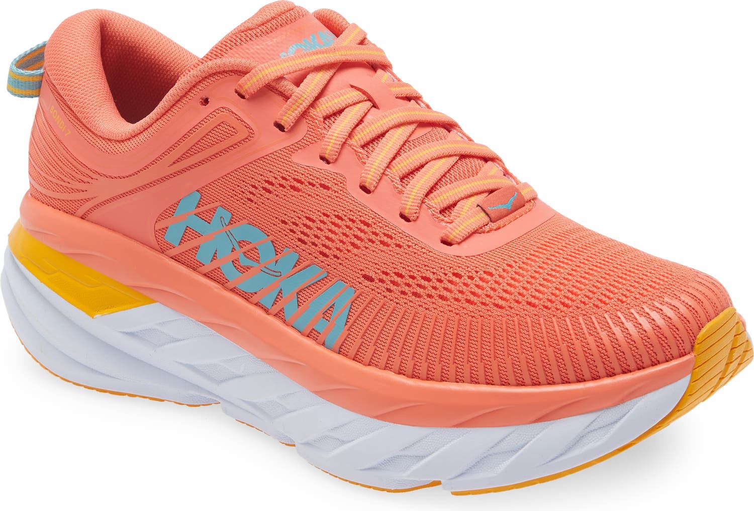 HOKA Women's Bondi 7 Running Shoes (Camellia/Coastal Shade, Sizes 9.5