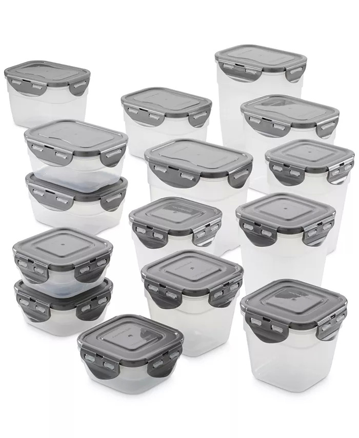 30-Piece Rachael Ray Leak-Proof Stacking Food-Storage Container Set w/ Lids (Gray) $28 + Free Shipping