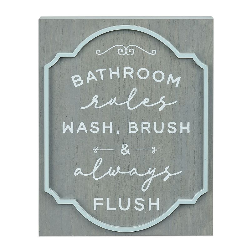 5" x 7" Belle Maison Bathroom Rules Wall Art (Gray) $5 + Free Store Pickup at Kohl's or FS on $49+