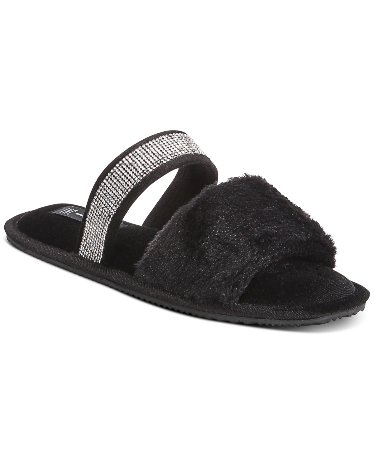 I.N.C. International Concepts Women's Double-Strap Slide Slippers (White or Black) $5.16 + Free Store Pickup at Macy's or FS on $25+
