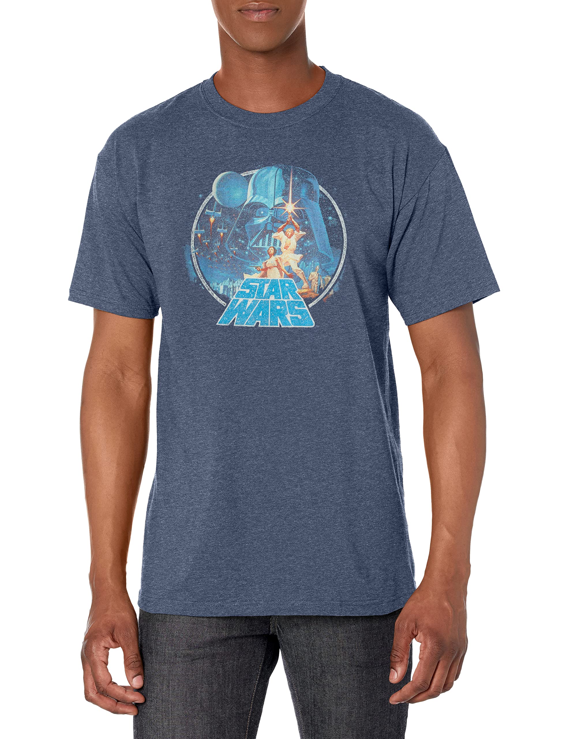 Star Wars Men's Vintage Victory Tee (Navy Blue Heather) $4.14 (Size M), $4.17 (Size L) + Free Shipping w/ Prime or on $35+