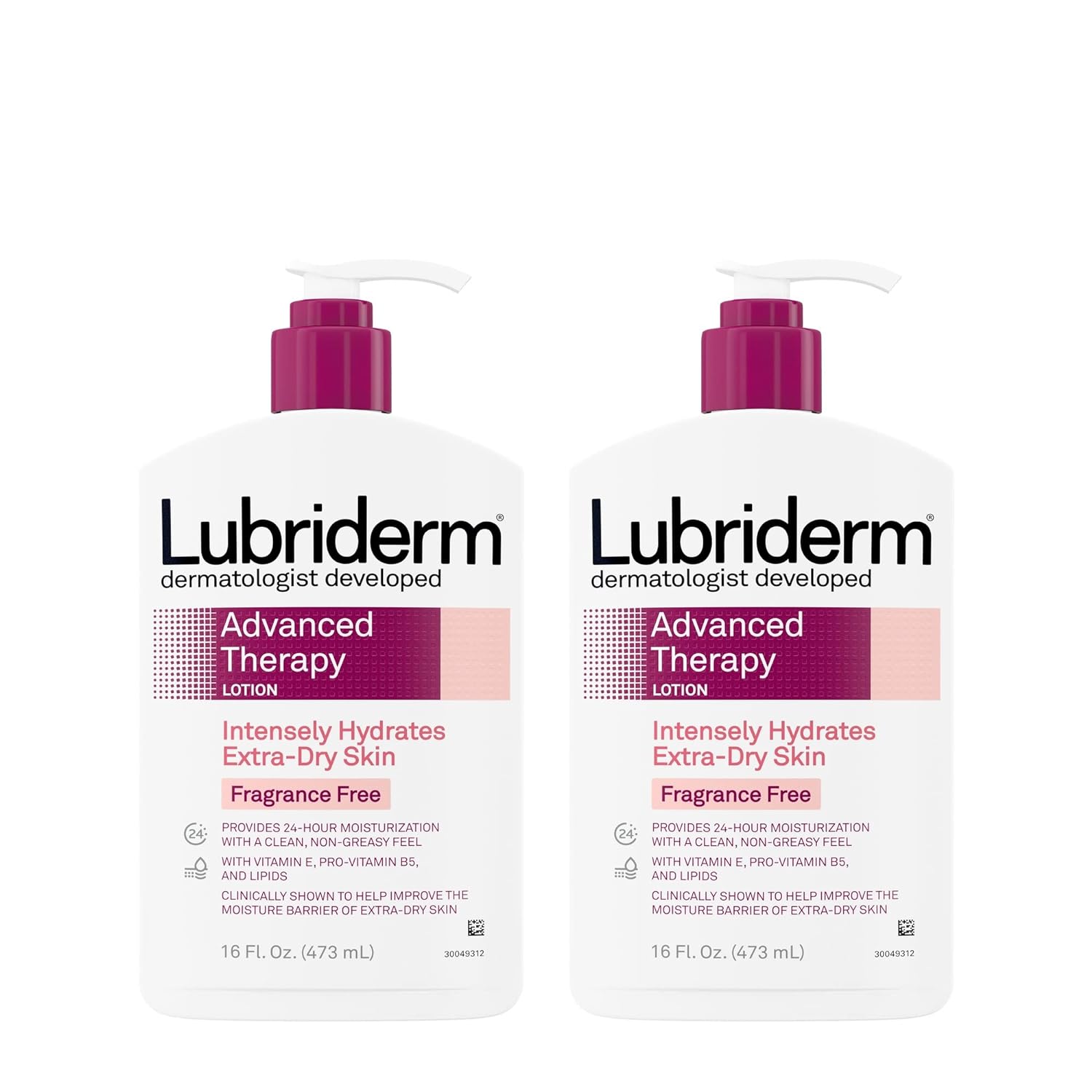 2-Pack 16-Oz Lubriderm Advanced Therapy Moisturizing Lotion (Fragrance Free) $8.54 ($4.27 each) w/ S&S + Free Shipping w/ Prime or on $35+