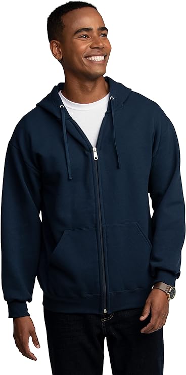 Fruit of the Loom Men's Eversoft Full Zip or Pullover Fleece Hoodies (Navy) $9 + Free Shipping w/ Prime or on $35+
